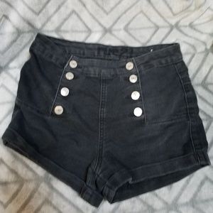 💜 Rue 21 Faded Black Shorts with Buttons